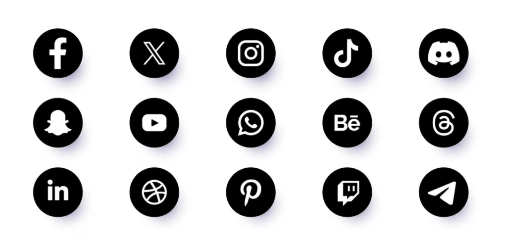 All the social media icons used by landscaping business owners 