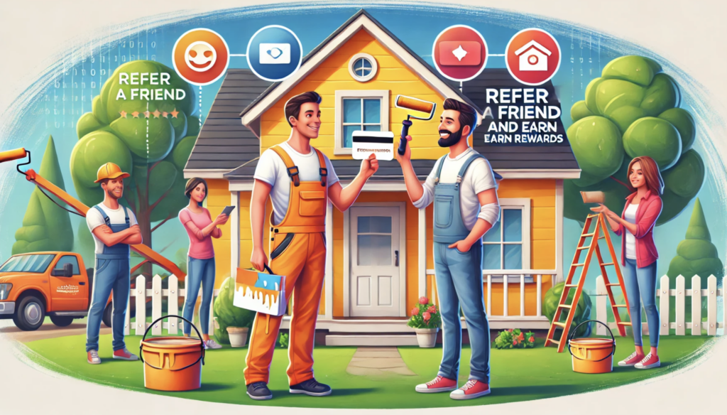 refer a friend and earn rewards - referral program - residential neighbourhood. 