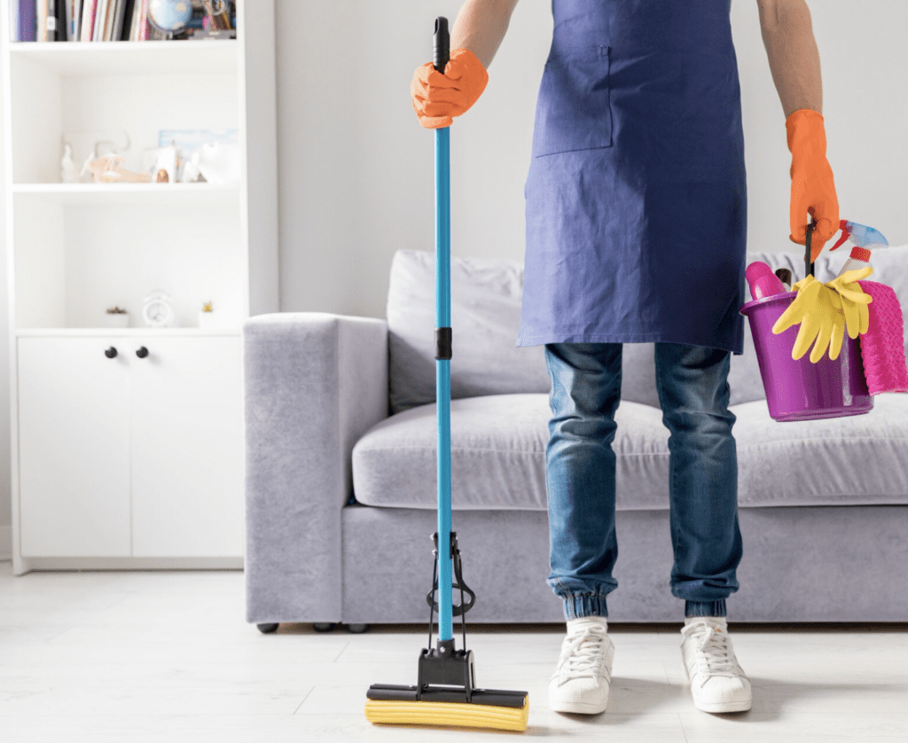 cleaner doing more work after cross-selling and upselling their services