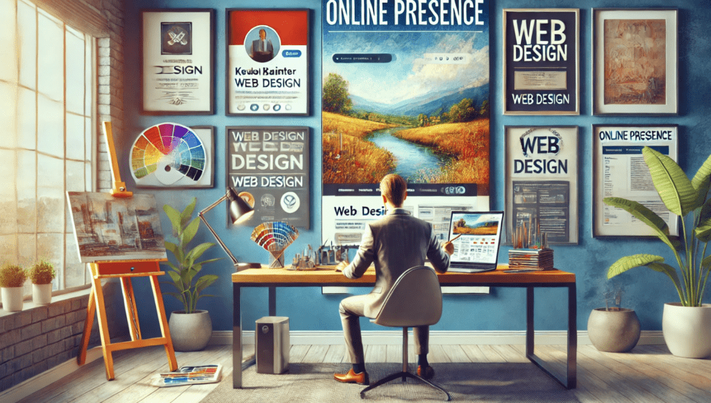 owner optimizing his Online Presence in his office