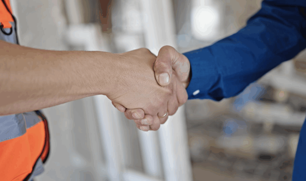 Handshake after accepted decorating quote; Painter SEO success story—Painter SEO and painter marketing converting painter leads (Google Ads for painters optional).